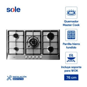 Cocina Empotrable GN Sole Inoxidable 86CM SOLCO038