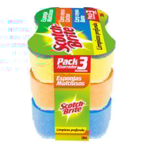 Tripack Esponja Scotch Brite De CR Cocina + 2En1 + CR Baño