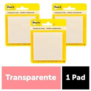 Pack X3 Notas Adhesivas Post-It Transparentes 73Mm X 73Mm