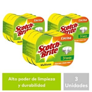 Pack X3 Esponja Scotch Brite 2En1 X3