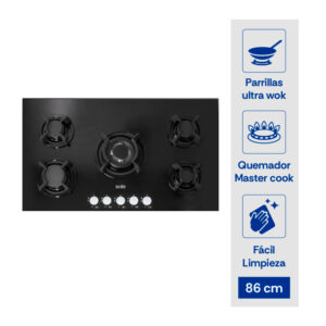 Cocina Encimera Vidrio Templado Sole GN 86cm SOLCO033