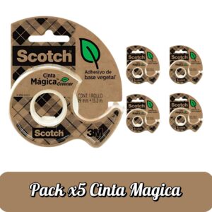 Pack X5 Cinta Scotch Mágica Greener 19Mm X 15.2M