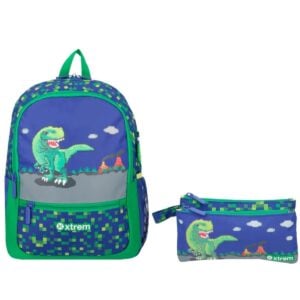 Pack Mochila + Cartuchera Blue Dino Xtrem