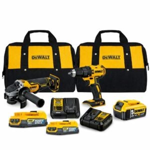 Taladro 1/2" + Esmeril ATOMIC 4 1/2" + Baterias Dewalt