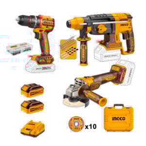 Kit Taladro+ Amoladora+ Rotomartillo 20V 4AH X2 COSLI241198