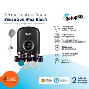 Terma Instantánea Sensation Max Negra Rotoplas
