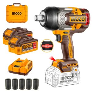 Llave de Impacto INGCO 3/4" 20V 1050Nm Bl + 2 Bat CIWLI20105