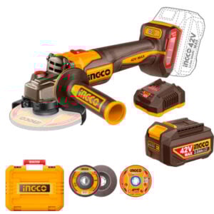 Amoladora Ang. 4.5 Ingco 42V + Carga. + 2 Bat. CAGLI4108112