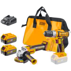 Combo Taladro + Amoladora Ingco 20V P20S + 2 Baterías 4Ah