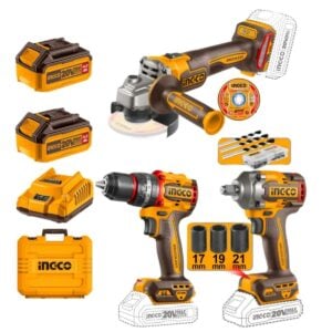 Kit Taladro + Amoladora + Llave 20V 4AH 2BAT COSLI241291