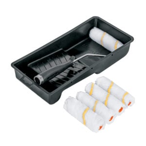 Kit de rodillo para pintar 4" maneral bandeja y felpa Truper