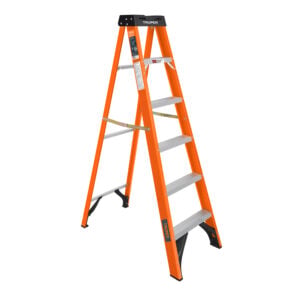 Escalera de tijera tipo ll 5 peldaños fibra de vidrio