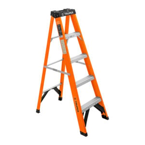 Escalera de tijera tipo ll 4 peldaños fibra de vidrio