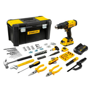 Taladro 1/2" 20V Stanley 1 Bat y Carg + 119 pz SCD711C1H